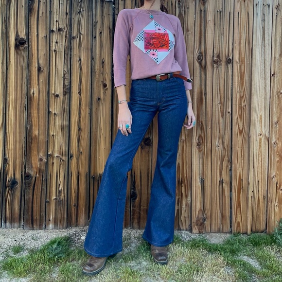 Vintage 60s 70s upcycled patchwork crewneck - Picture 14 of 14